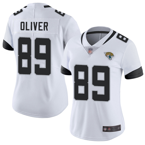 Nike Jacksonville Jaguars #89 Josh Oliver White Women Stitched NFL Vapor Untouchable Limited Jersey->women nfl jersey->Women Jersey